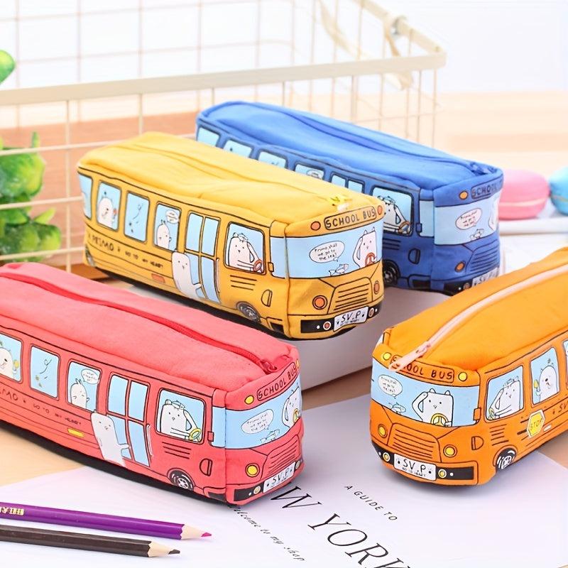 Creative Cartoon Bus-Shaped Pencil Case - Large Capacity Student Pencil Case