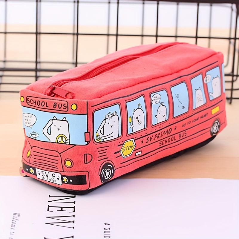 Creative Cartoon Bus-Shaped Pencil Case - Large Capacity Student Pencil Case