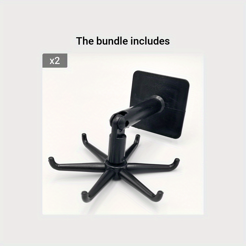 360 Rotatable Kitchen Hooks Utensil Rack Under Cabinet Holder