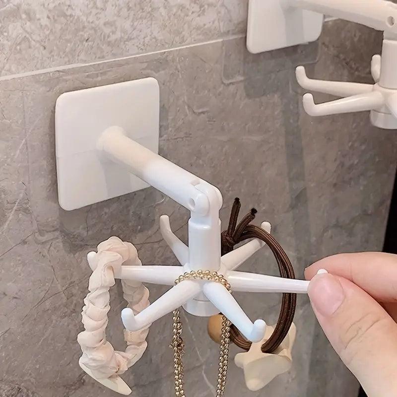 360 Rotatable Kitchen Hooks Utensil Rack Under Cabinet Holder