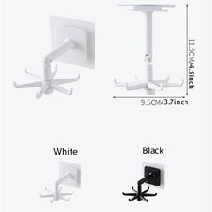 360 Rotatable Kitchen Hooks Utensil Rack Under Cabinet Holder