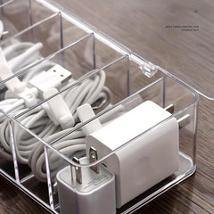 8-Compartment Cable Storage Box with Lid