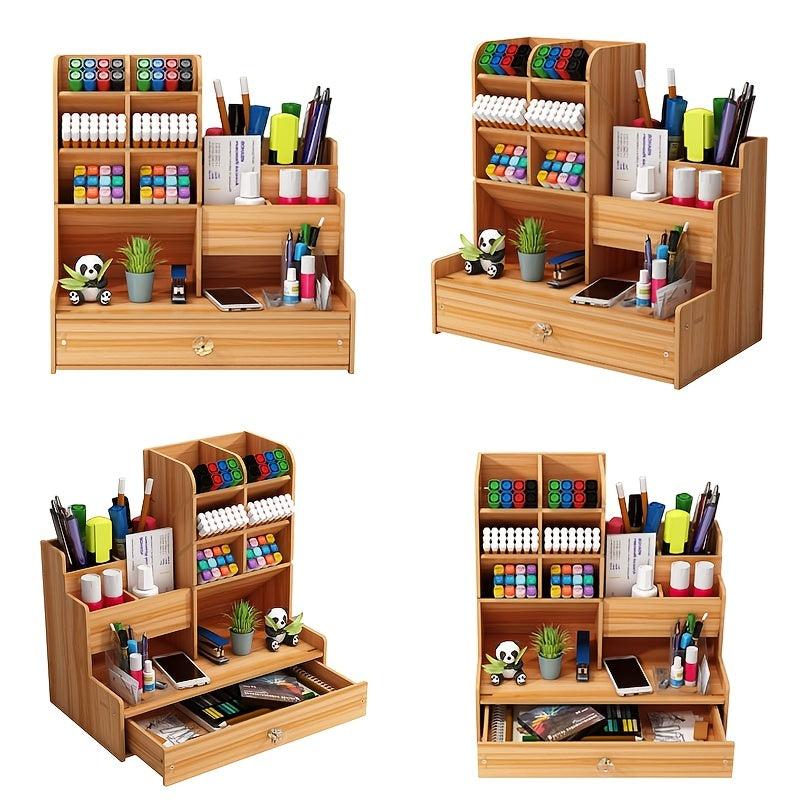 Wooden Pen Organizer: Desk, Office, School & Home