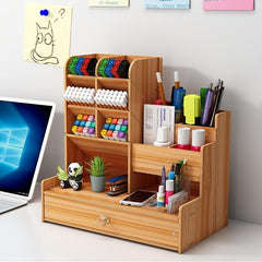 Wooden Pen Organizer: Desk, Office, School & Home