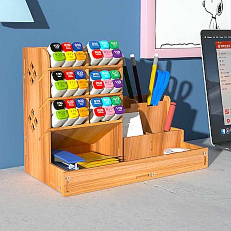Wooden Pen Organizer: Desk, Office, School & Home