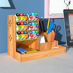 Wooden Pen Organizer: Desk, Office, School & Home