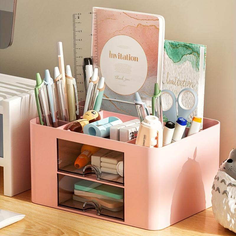 Transparent Drawer Storage Box for Office & Student Desks