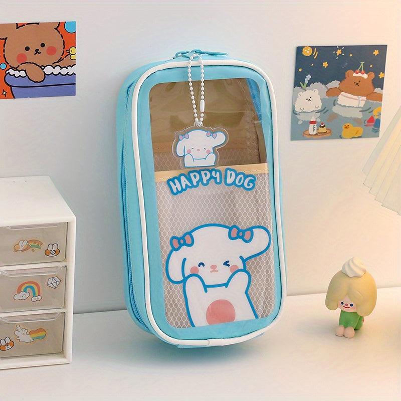 Cartoon Pencil Case Waterproof & Transparent Storage Bag