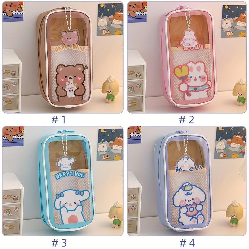 Cartoon Pencil Case Waterproof & Transparent Storage Bag