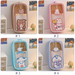 Cartoon Pencil Case Waterproof & Transparent Storage Bag