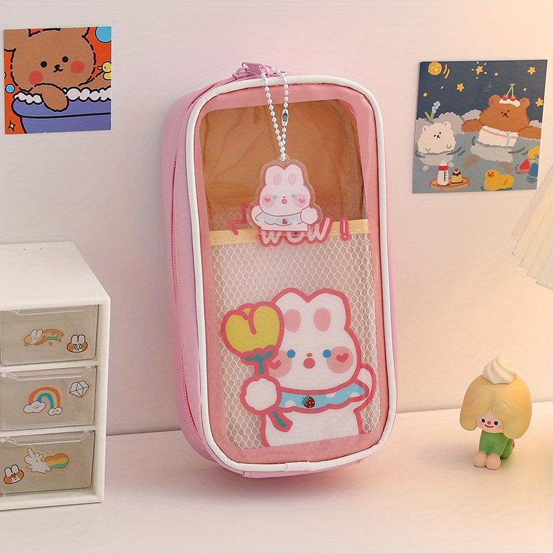 Cartoon Pencil Case Waterproof & Transparent Storage Bag