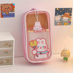 Cartoon Pencil Case Waterproof & Transparent Storage Bag