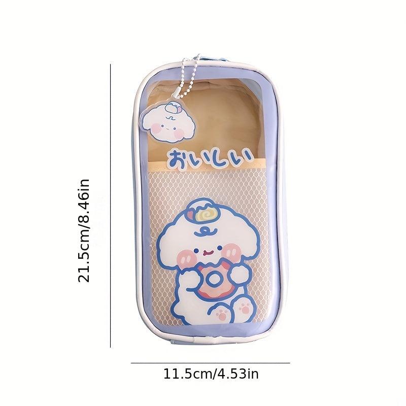 Cartoon Pencil Case Waterproof & Transparent Storage Bag