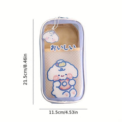 Cartoon Pencil Case Waterproof & Transparent Storage Bag