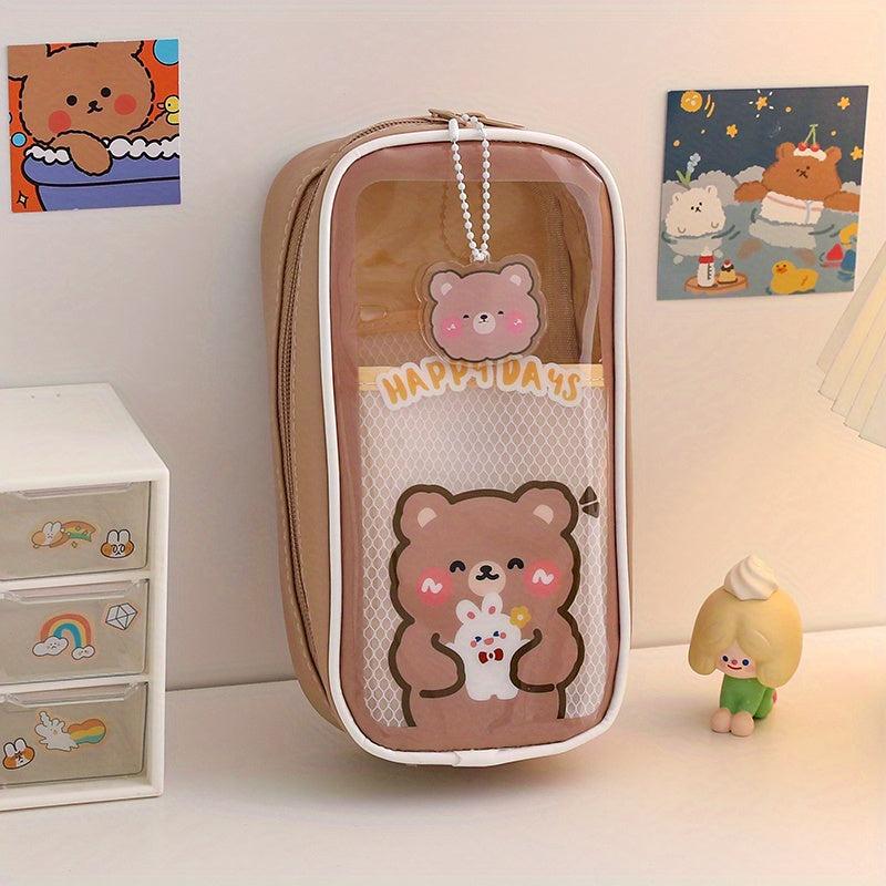 Cartoon Pencil Case Waterproof & Transparent Storage Bag