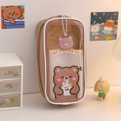 Cartoon Pencil Case Waterproof & Transparent Storage Bag