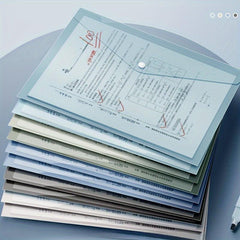 10pcs A4 Document Bags Morandi Snap Button Data Storage