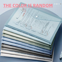 10pcs A4 Document Bags Morandi Snap Button Data Storage