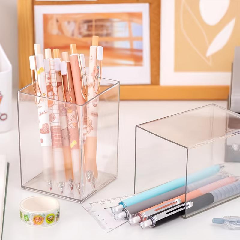 Minimalism Transparent Large Capacity Pen Holder for Desk
