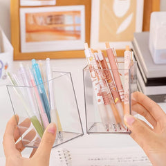 Minimalism Transparent Large Capacity Pen Holder for Desk