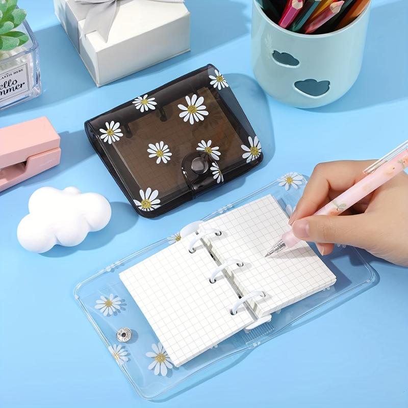 Mini Transparent 3 Ring Binder Covers with 80 Sheets