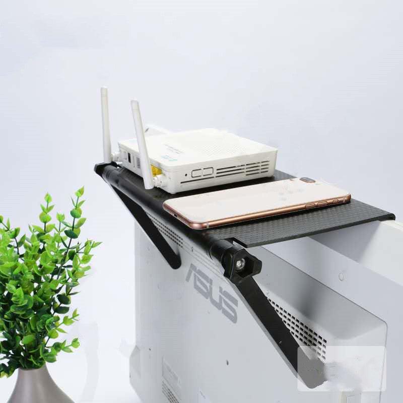 Adjustable TV Screen Top Shelf Computer Monitor Desktop Screen Top Storage Rack