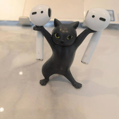 Enchanted Dancing Cat Pen Holder Desktop Ornament