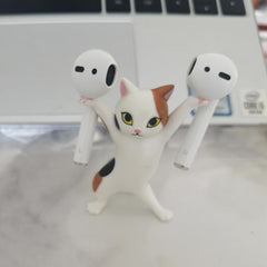 Enchanted Dancing Cat Pen Holder Desktop Ornament