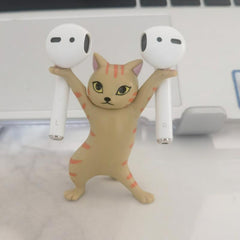 Enchanted Dancing Cat Pen Holder Desktop Ornament