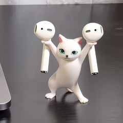Enchanted Dancing Cat Pen Holder Desktop Ornament
