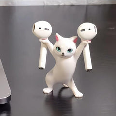 Enchanted Dancing Cat Pen Holder Desktop Ornament