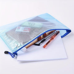 5pcs Mesh Zipper Pouch Waterproof Bags 5 Colors Travel Storage