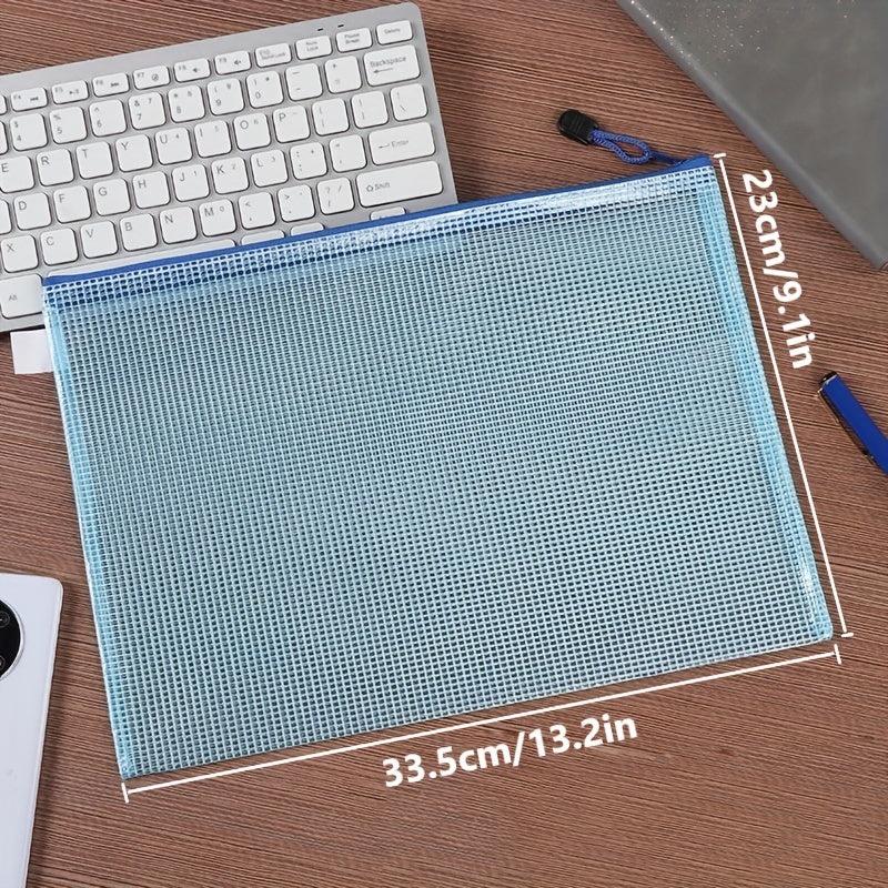 5pcs Mesh Zipper Pouch Waterproof Bags 5 Colors Travel Storage