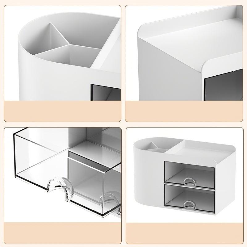 Large Capacity Pencil Holder Transparent Drawer Storage Box