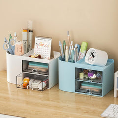 Large Capacity Pencil Holder Transparent Drawer Storage Box