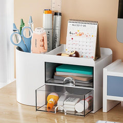 Large Capacity Pencil Holder Transparent Drawer Storage Box