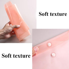 10pcs Transparent File Bag Student Storage PP Snap Button
