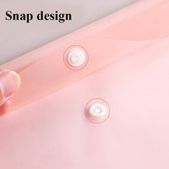 10pcs Transparent File Bag Student Storage PP Snap Button