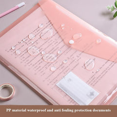 10pcs Transparent File Bag Student Storage PP Snap Button