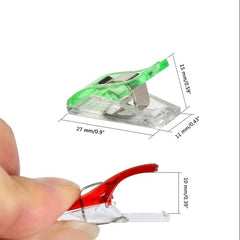 50 Colorful Plastic Clamps for Office, Sewing, and Crafting Projects