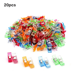 50 Colorful Plastic Clamps for Office, Sewing, and Crafting Projects