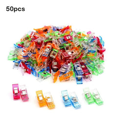 50 Colorful Plastic Clamps for Office, Sewing, and Crafting Projects
