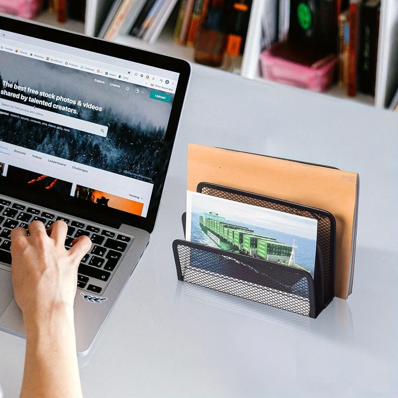 Metal Mesh Desk Mail Organizer Letter Sorter File Holder for Desktop