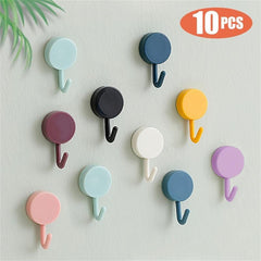 10pcs Waterproof Adhesive Wall Hooks Coat Hangers Towel Hook