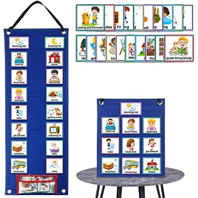 Visual Schedule Chart Daily Routine Cards 70pcs for Home School Chores Outings