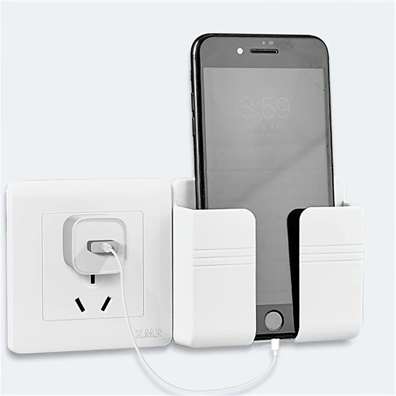 Wall Mounted Phone Charging Bracket Remote Control Storage Box