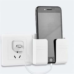 Wall Mounted Phone Charging Bracket Remote Control Storage Box