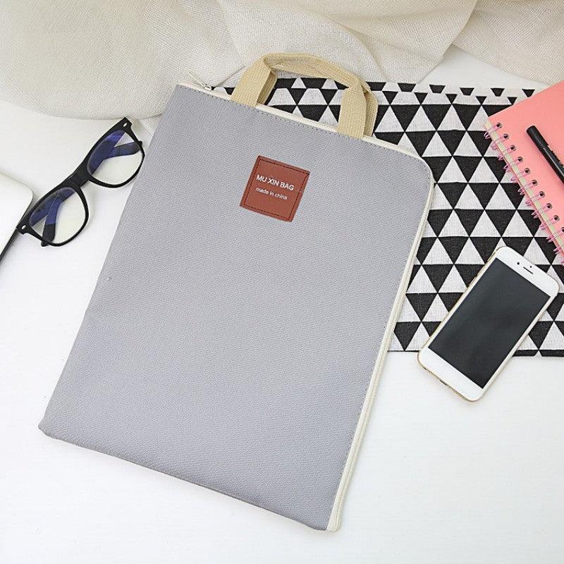 Canvas Zipper Pouch A4 Document Bag Large Capacity Business Briefcase