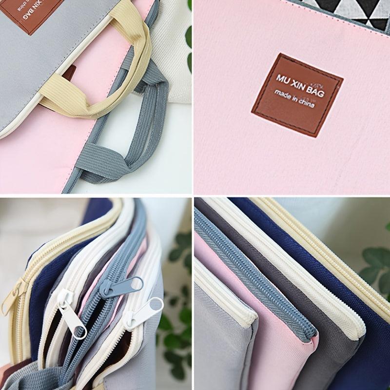 Canvas Zipper Pouch A4 Document Bag Large Capacity Business Briefcase