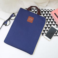 Canvas Zipper Pouch A4 Document Bag Large Capacity Business Briefcase